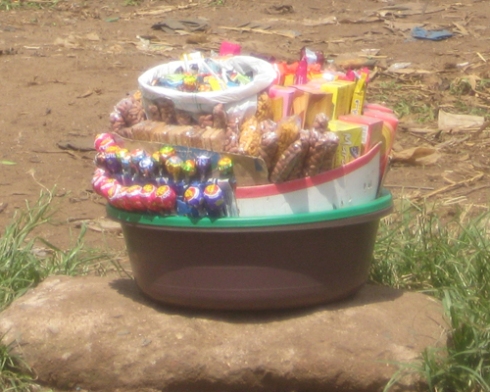 Sweets are sold on the road side